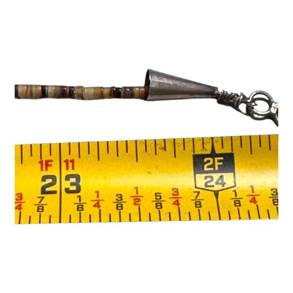 Matt Mitchell Native American Hummingbird Fetish Necklace Sterling Silver Heishi - Picture 5 of 16